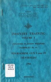 Infantry Training Volume 1, Infantry Platoon Weapons, Pamphlet No. 4A: Sub-Machine Gun 9 mm F1 (Australia), 1966 