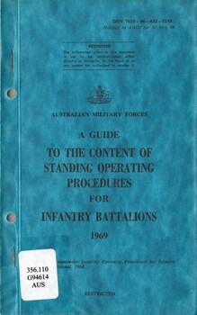 A Guide To The Content Of Standing Operating Procedures For Infantry Battalions 1969