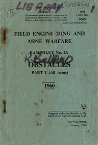 Field Engineering and Mine Warfare, Pamphlet No. 2A: Obstacles, Part 1 (All Arms)