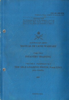 Manual Of Land Warfare, Part Two: Infantry Training. Volume 4 Pamphlet No. 2, The Self-Loading Pistol 9mm L9A1