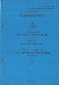 Manual Of Land Warfare, Part Two: Engineer Training. Volume 2 Pamphlet No. 5, Mine Warfare And Booby Traps