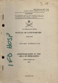 Manual of Land Warfare, Part One: Volume.1, Pamphlet No.6