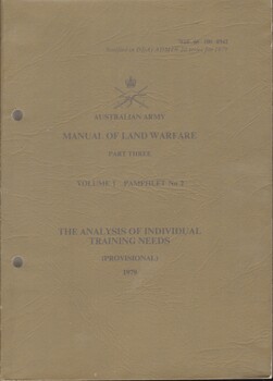 A khaki coloured booklet that has been covered in plastic.