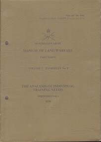 A khaki coloured booklet that has been covered in plastic.