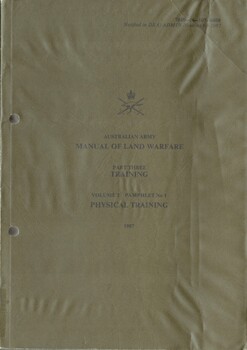Australian Army: Manual of Land Warfare, Part Three: Training Vol.2, Training: Pamphlet No.1: Physical Training