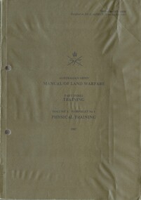 Australian Army: Manual of Land Warfare, Part Three: Training Vol.2, Training: Pamphlet No.1: Physical Training