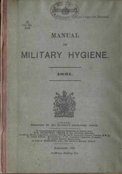 British Army: Manual of Military Hygiene 1921