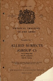 Ministry of Defence: Physical Training In The Army: Pamphlet No.7: Allied Subjects