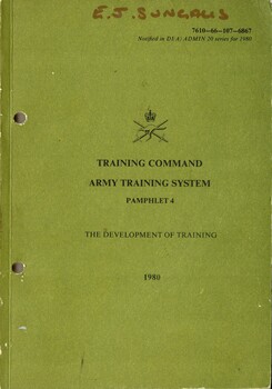 Australian Army: Training Command Army Training System, Pamphlet 4: The Development of Training