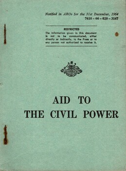 Australian Army: Aid to the Civil Power