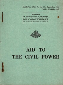 Australian Army: Aid to the Civil Power