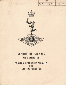 School of Signals: Aide Memoire: Common Operating Ssignals for ACP - 124 Working