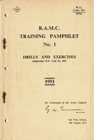 R.A.M.C. Training Pamphlet No. 1 Drills And Exercises