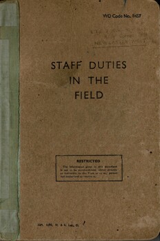 British Army: Staff Duties In The Field