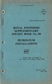 Royal Engineers Supplementary Pocket Book No. 6B: Petroleum Installations