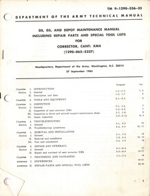 DS,GS, and Depot Maintenance Manual including Repair Parts and Special Tool Lists for Corrector, CANT, XM4 and Gateway Army Ammunition Plant