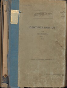 Manual, British Army, Identification List for Centurion Mk. 3, 1949