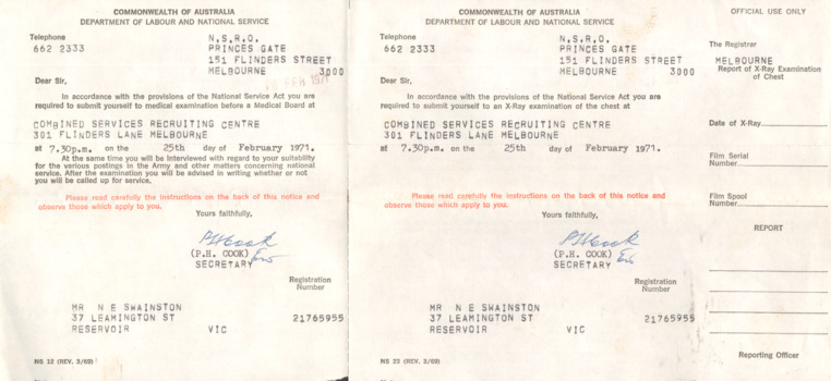 National Service Medical NS23 (rev 3/69)