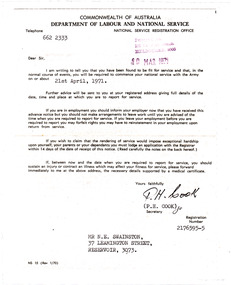 Document - Fitness for Service, National Service Fitness for Service NS15 (Rev 1/70)