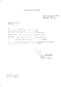 Document, Certificate of Discharge, AAF A16, 27/10/1972 12:00:00 AM