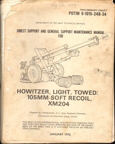 Manual, United States Army, Direct Support and General Support Maintenance Manual for Howitzer, Light, Towed: 105mm Soft Recoil, XM204, 1976