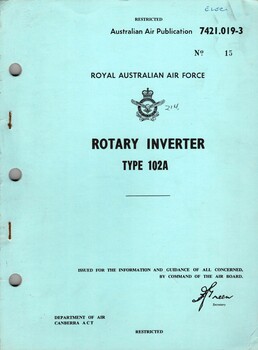 Royal Australian Air Force: Rotary Inverter Type 102A