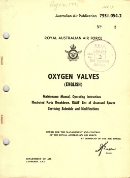 Royal Australian Air Force: Oxygen Valves (English)