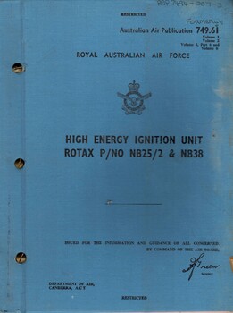 Royal Australian Air Force: High Energy Ignition Unit Rotax P/No. NB 25/2 & NB38