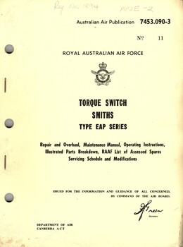 Royal Australian Air Force: Torque Switch Smiths Type EAP Series