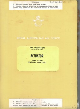 Royal Australian Airforce: Actuator type AE200 (English Electric)