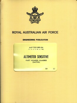 Royal Australian Air Force: Altimeter sensitive P/N KAA0805