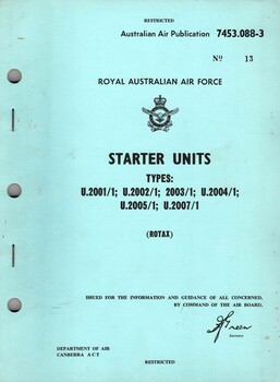 Royal Australian Air Force:Starter Units, Types: