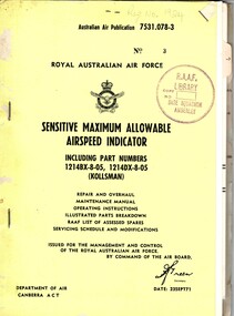 Royal Australina Air Force: Sensitive Maximum Allowable Airspeed Indicator