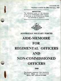 Aide-Memoire for Regimantal Officers and Non-Commisioned Officers