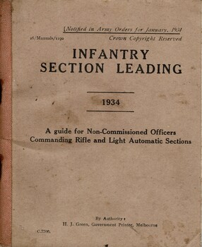 Australian Army: Infantry Section Leading, 1934