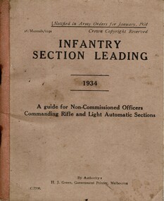 Australian Army: Infantry Section Leading, 1934