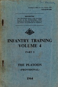 Australian Army: Infantry Training, Volume 4, Part 2: The Platoon