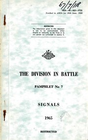 Australian Army: The Division in Battle: Pamphlet No. 7: Signals,