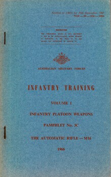 Infantry Training, Volume 1, Infantry Platoon Weapons, Pamphlet No. 3C: The Automatic Rifle - M16