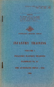 Infantry Training, Volume 1, Infantry Platoon Weapons, Pamphlet No. 3C: The Automatic Rifle - M16