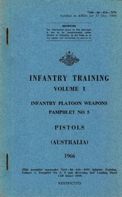 Infantry Training, Volume 1: Infantry Platoon Weapons Pamphlet No. 5, Pistols