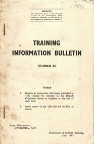 Training Information BulletinNumber 14