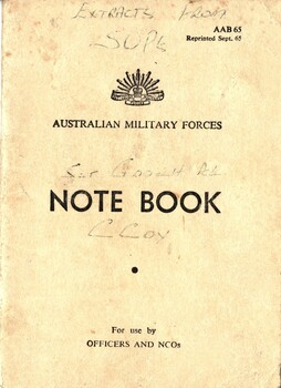 Australian Military Forces: Note book for use by officers and NCOs