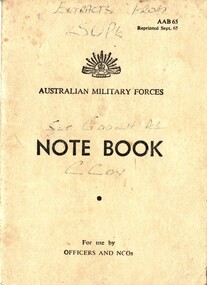 Australian Military Forces: Note book for use by officers and NCOs