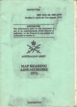 Australian Army: Map Reading Aide-Memoire, 1973