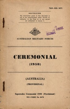 Australian Military Forces: Ceremonial (1958) Australia (Provisional)