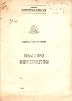 Australian Military Forces Training Information booklet.