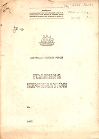 Australian Military Forces Training Information booklet.