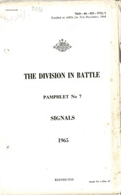 The Division in Battle, Pamphlet No. 7: Signals, 1965