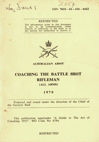 Australian Army: Coaching The Battle Shot Rifleman (All Arms) 1970